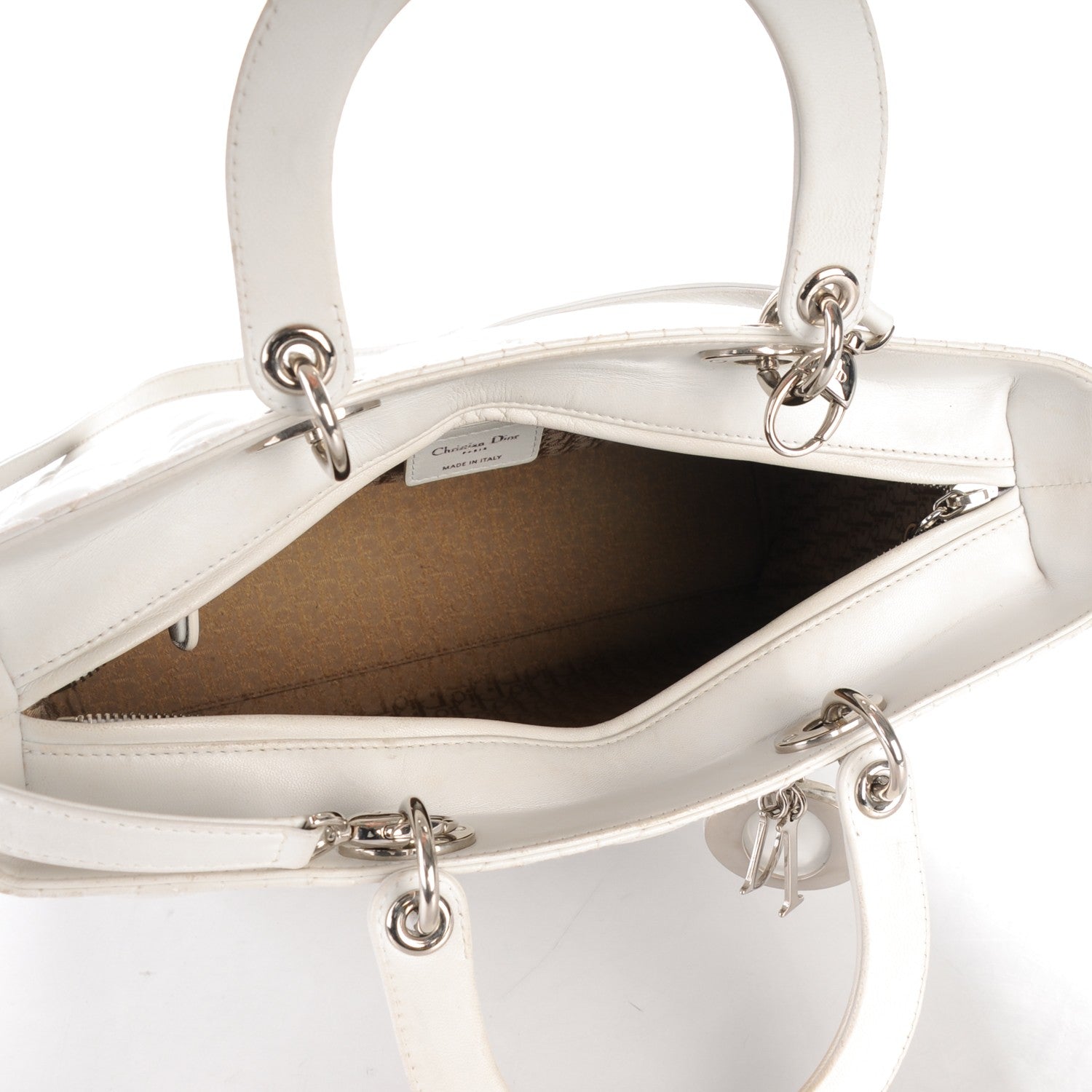 Christian Dior Lambskin Cannage Large Lady Dior White 5 of 9