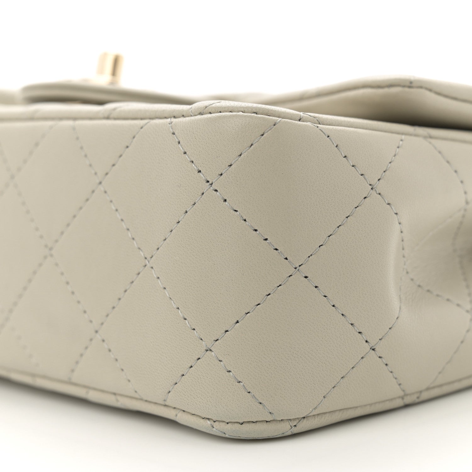 Chanel Lambskin Quilted Mini Rectangular Flap Grey 10 of 11
