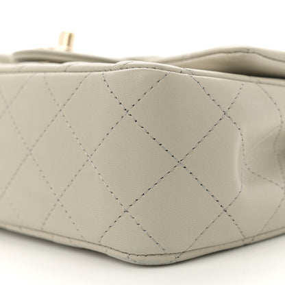 Chanel Lambskin Quilted Mini Rectangular Flap Grey 10 of 11