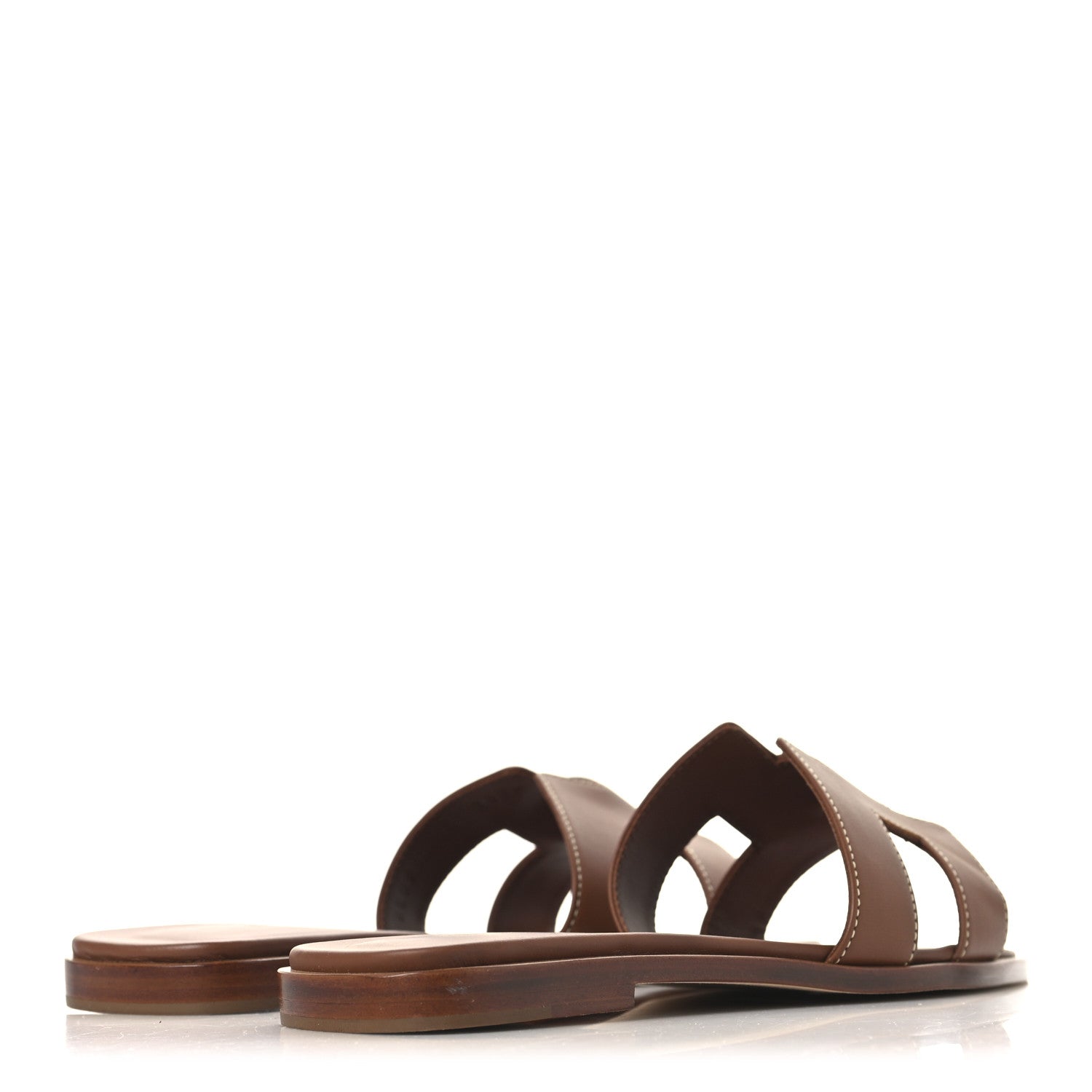 Hermes Box Calfskin Oran Sandals 37.5 Gold 5 of 9