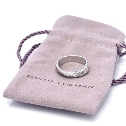 David Yurman Sterling Silver Diamond 5mm Crossover Ring 52 6 7 of 7