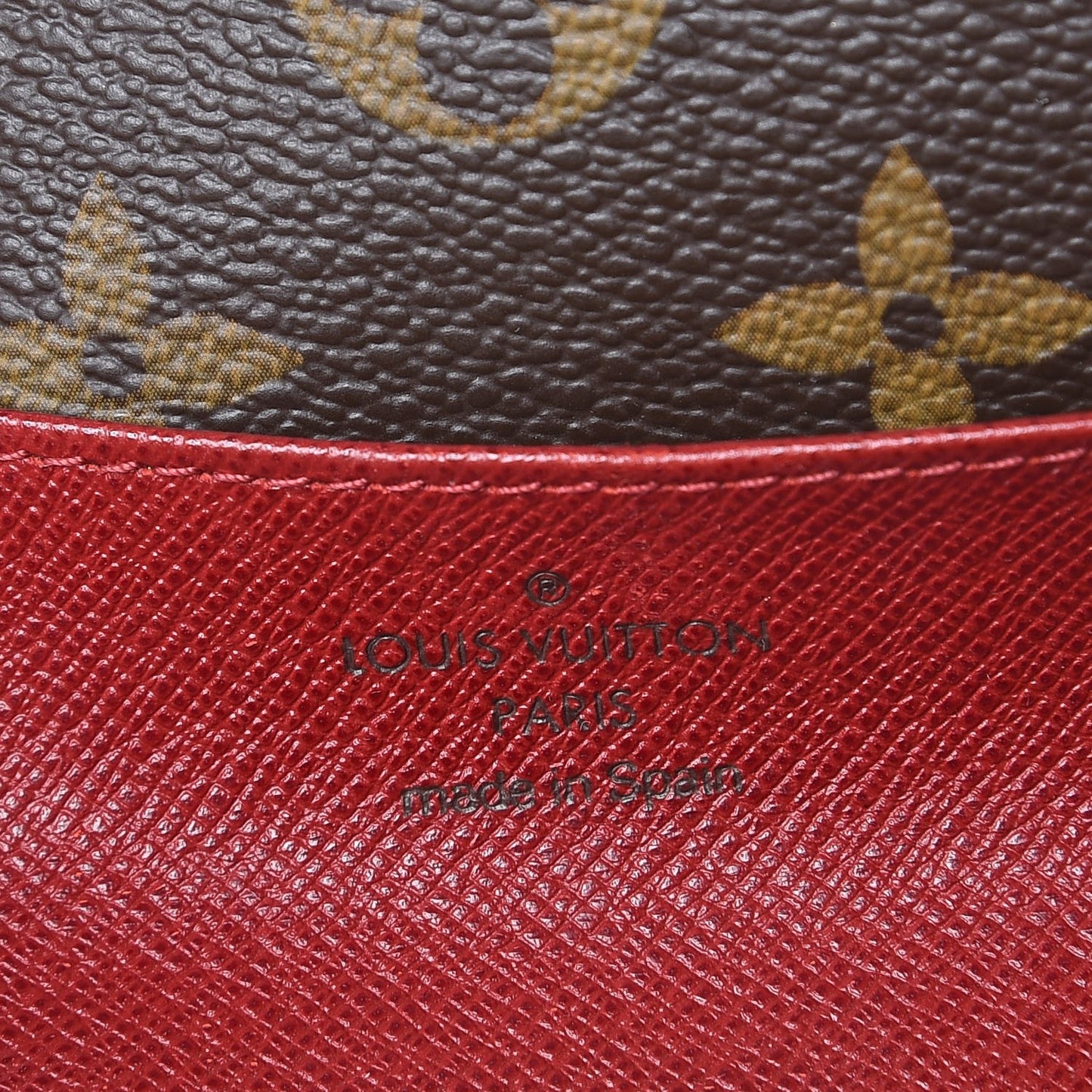 Monogram Emilie Wallet Red