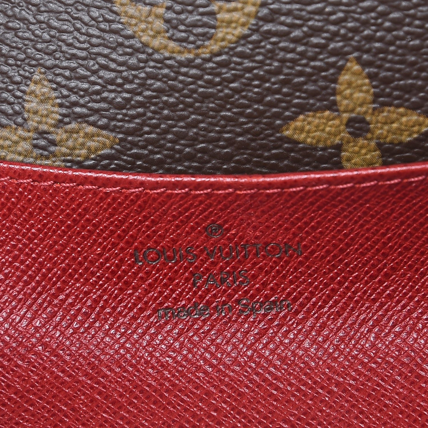 Louis Vuitton Monogram Emilie Wallet Red 6 of 8