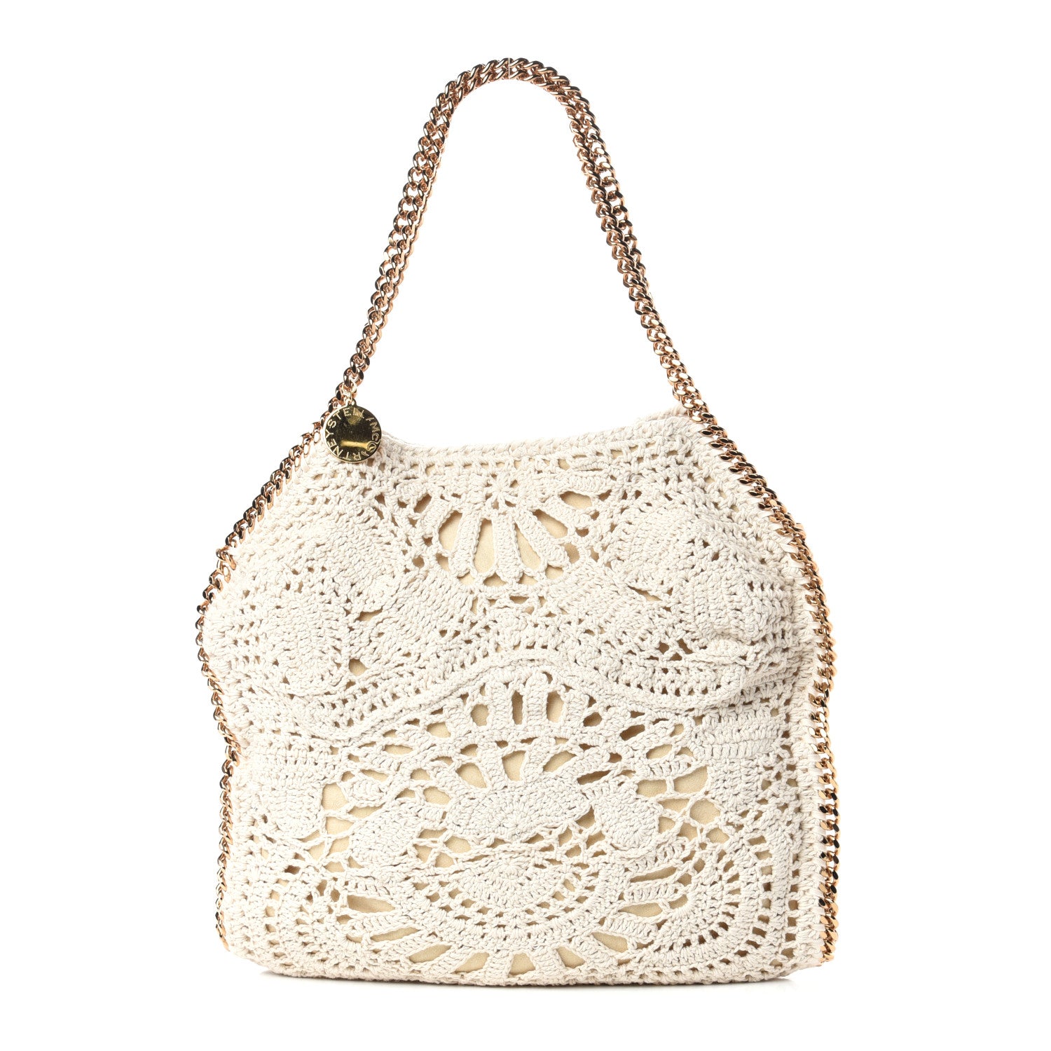 Stella McCartney Cotton Crochet Falabella Ajouree Tote Bag White 1 of 9