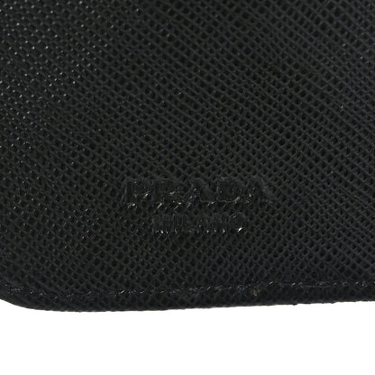 Prada Saffiano Compact Zip Around Wallet Black 7 of 8