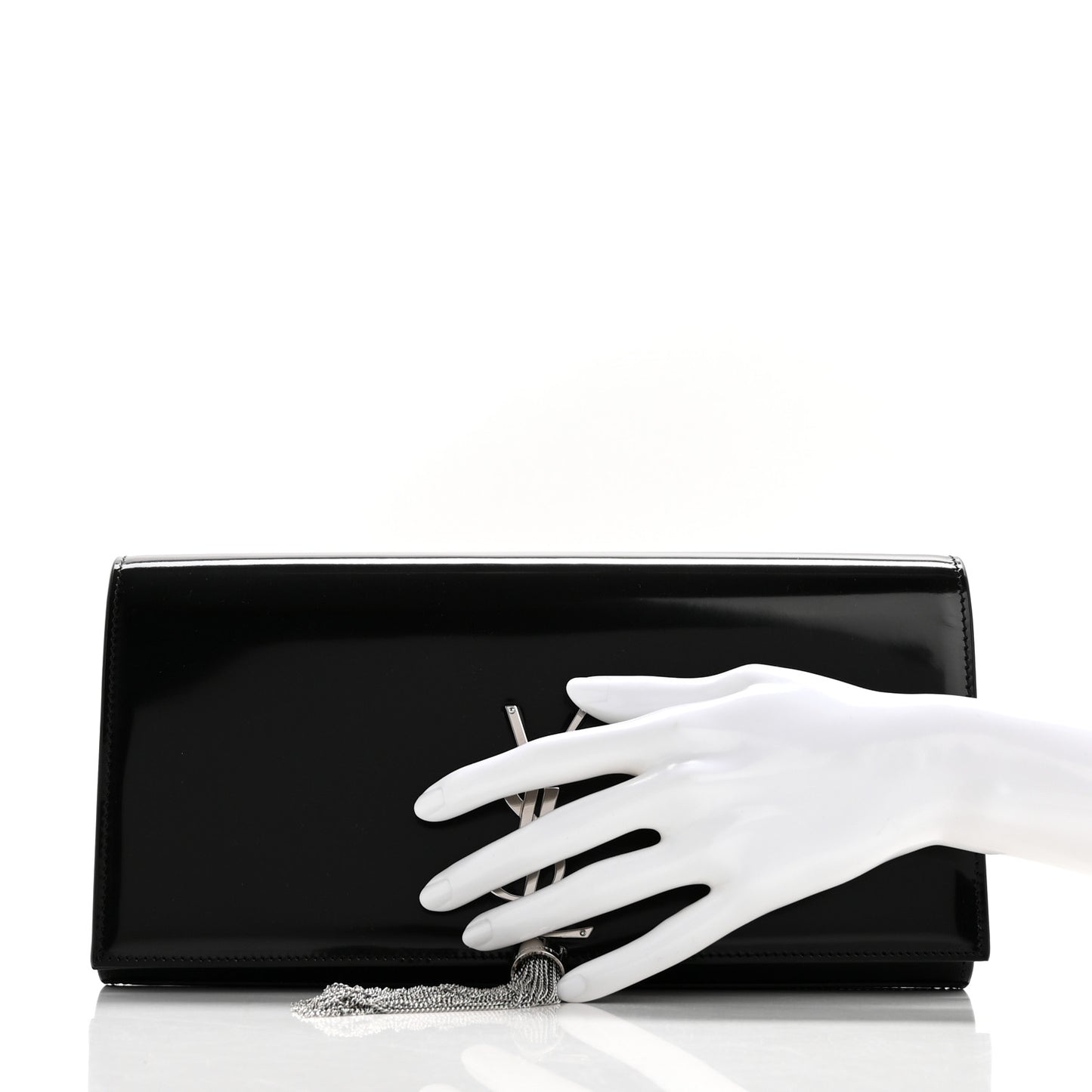 Patent Cassandre Tassel Clutch Black