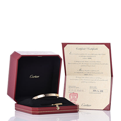 Cartier 18K Yellow Gold 4 Diamond LOVE Bracelet 19 8 of 8