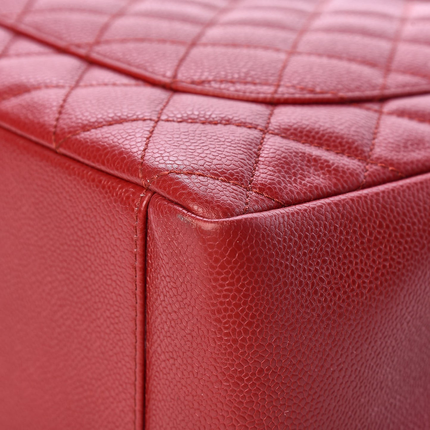 Caviar Quilted Grand Shopping Tote GST Red