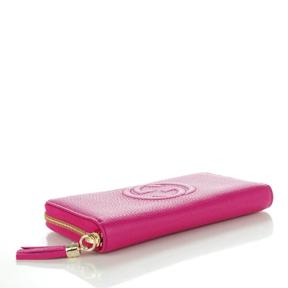 Gucci Pebbled Calfskin Soho Zip Around Wallet Bright Bougainvillea 4 of 7