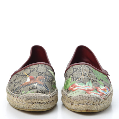 Gucci GG Supreme Monogram Tian Womens Espadrilles 38.5 Beige Multicolor Red 2 of 12