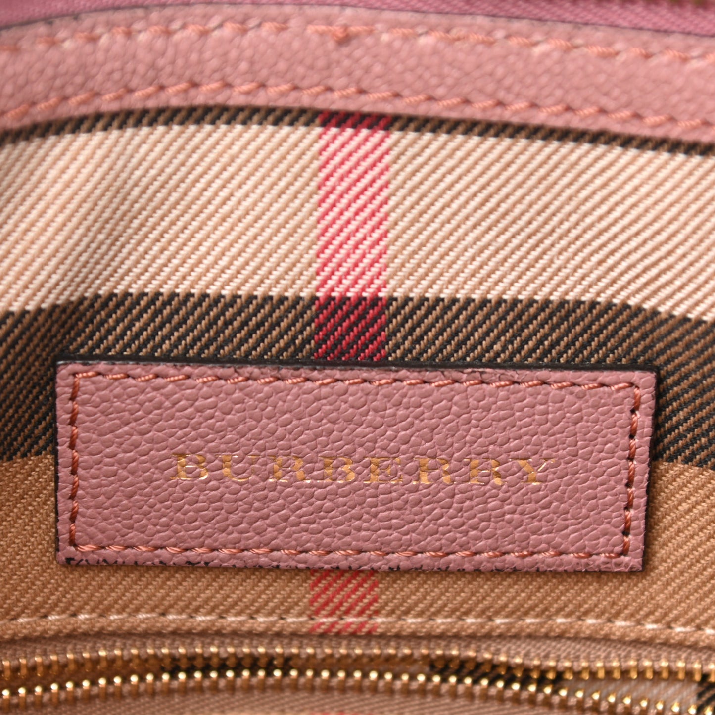 Soft Grain Calfskin House Check Small Helmsley Crossbody Dusty Pink