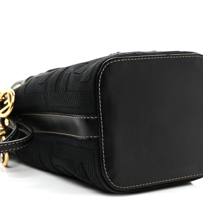 Fendi Canvas Vitello King F is Fendi FF Embroidered Mini Mon Tresor Bucket Bag Black 8 of 9