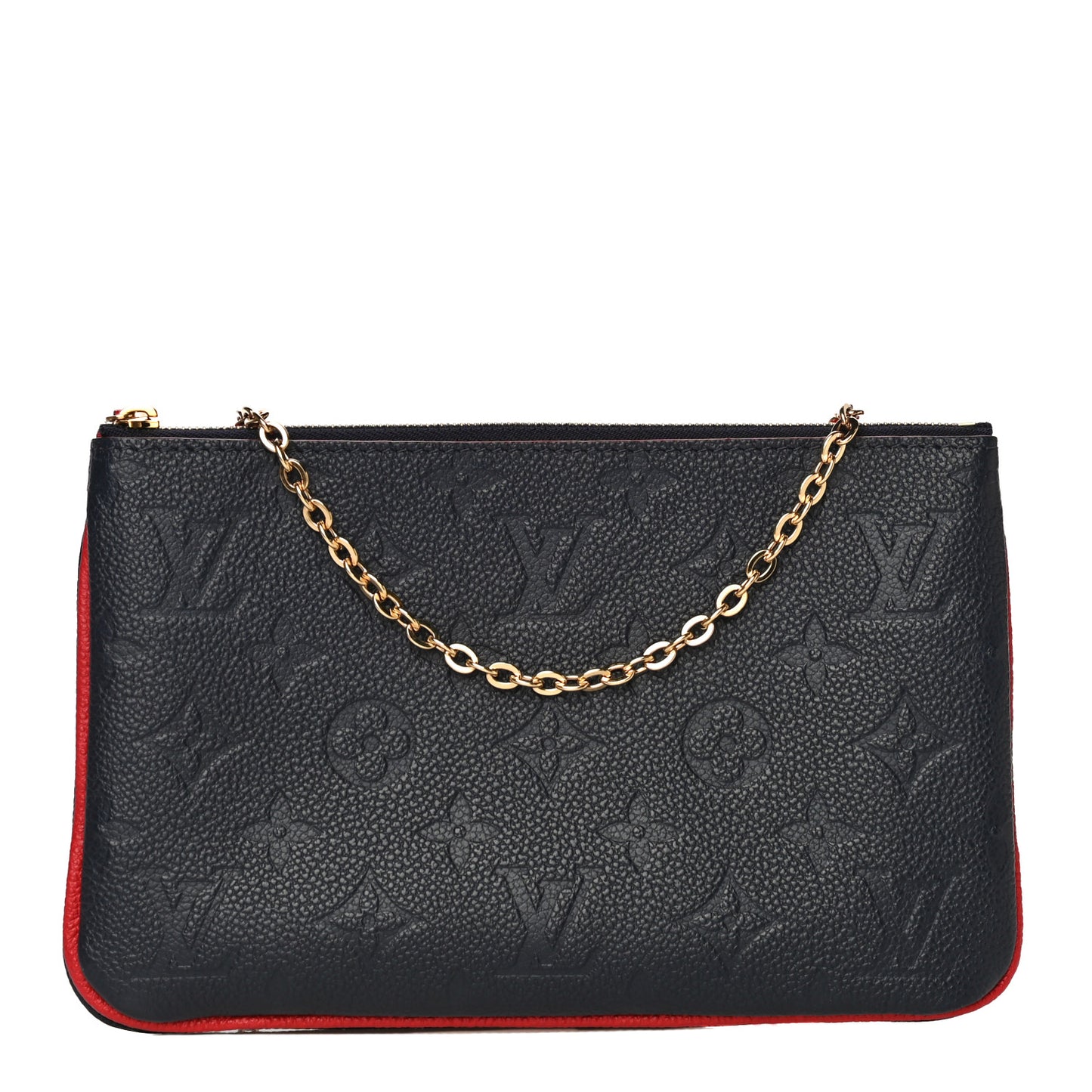 Empreinte Double Zip Pochette Marine Rouge