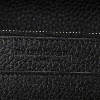 Balenciaga Grained Calfskin Classic Silver Hardware Wallet on Chain Black 6 of 7