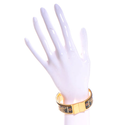 Hermes Enamel Printed Clic Clac Torana Elephants Wide Bracelet 65 2 of 5