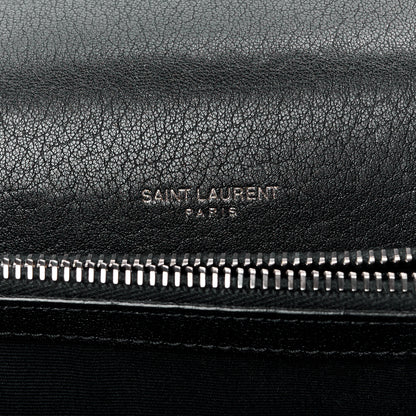 Saint Laurent Sheepskin Matelasse Chevron Monogram Medium College Bag Black 6 of 13