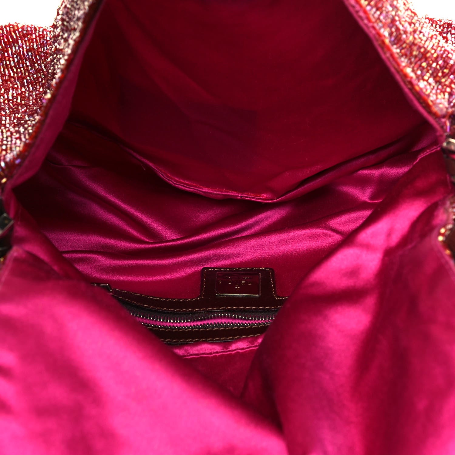 Fendi Beaded Baguette Red Pink 4 of 21
