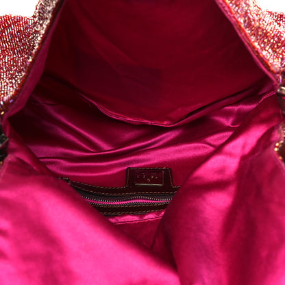 Fendi Beaded Baguette Red Pink 4 of 21