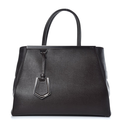 Fendi Vitello Elite Regular 2Jours Tote Caffe Noir 1 of 14