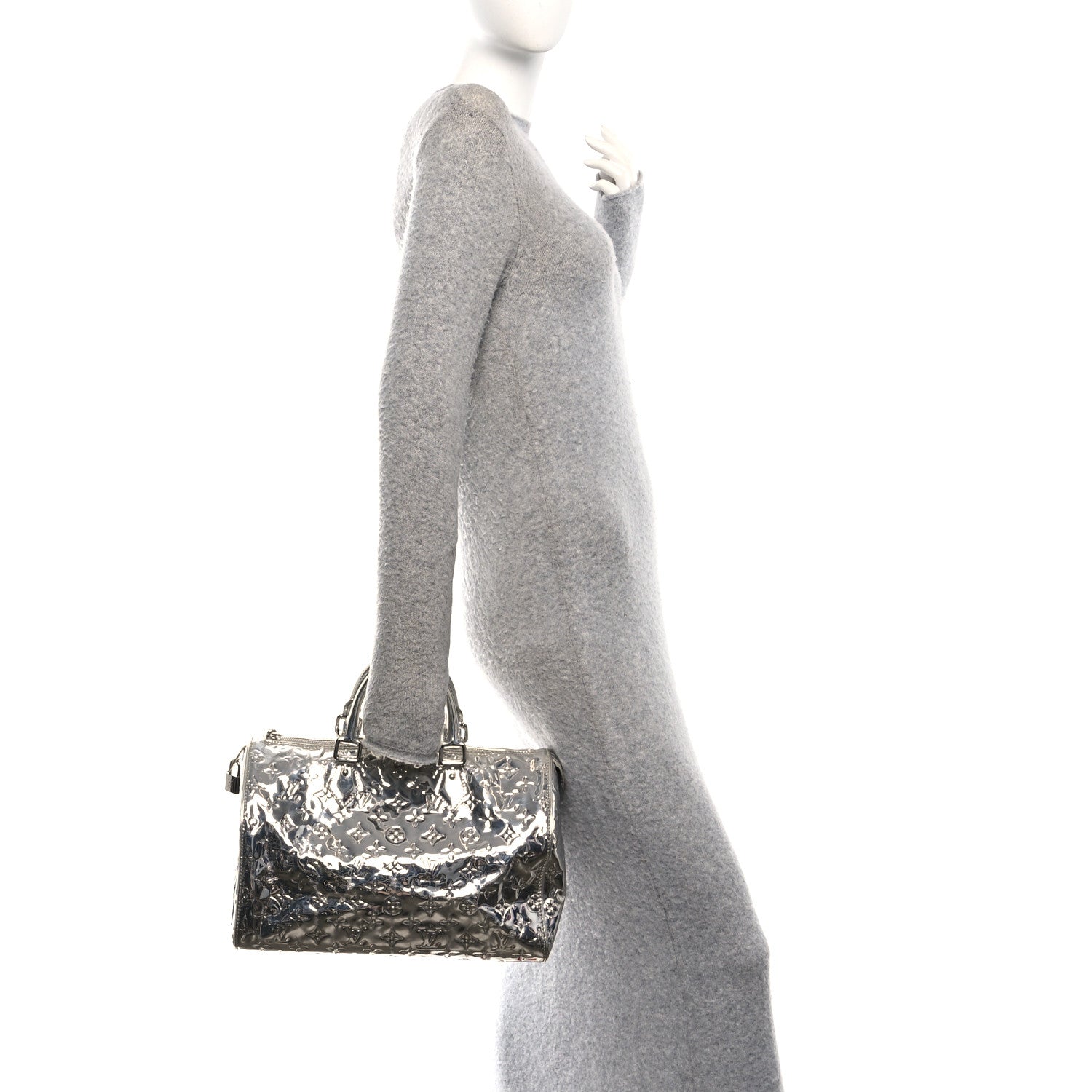 Louis Vuitton Monogram Miroir Speedy 30 Silver 2 of 9
