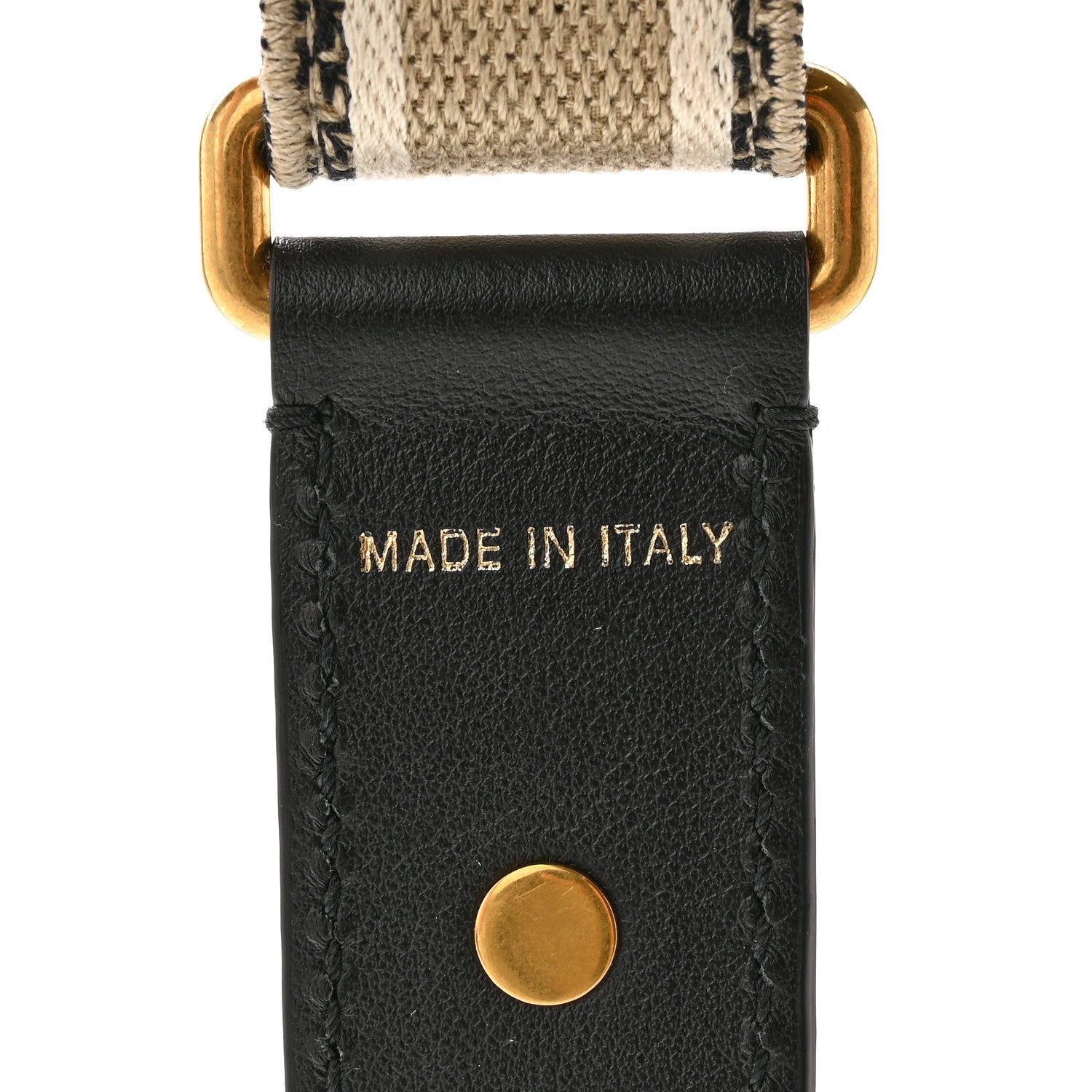 Christian Dior Canvas Embroidered Shoulder Strap Black Ecru 3 of 7