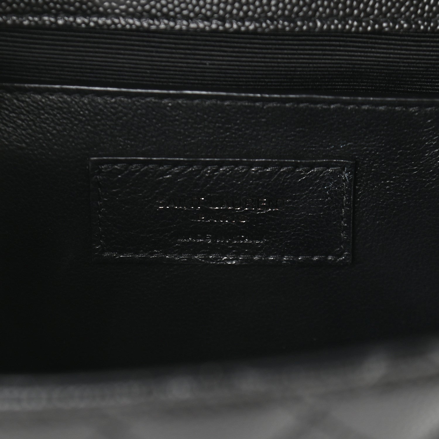 Saint Laurent Grain De Poudre Textured Mixed Matelasse Triquilt Medium Monogram Satchel Black 6 of 8