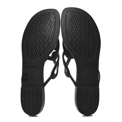 Hermes Rubber Womens Egerie Sandals 40 Black 5 of 9
