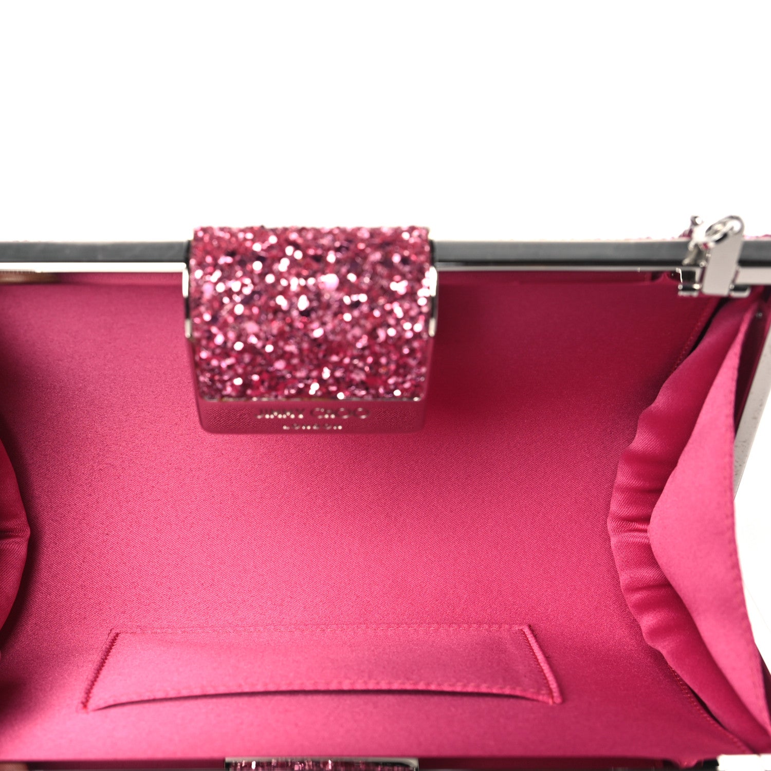 Jimmy Choo Coarse Glitter Clutch Pink 5 of 10
