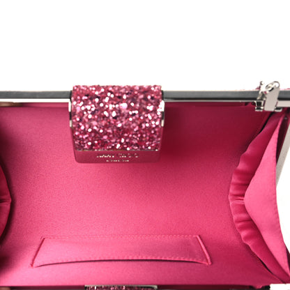 Jimmy Choo Coarse Glitter Clutch Pink 5 of 10