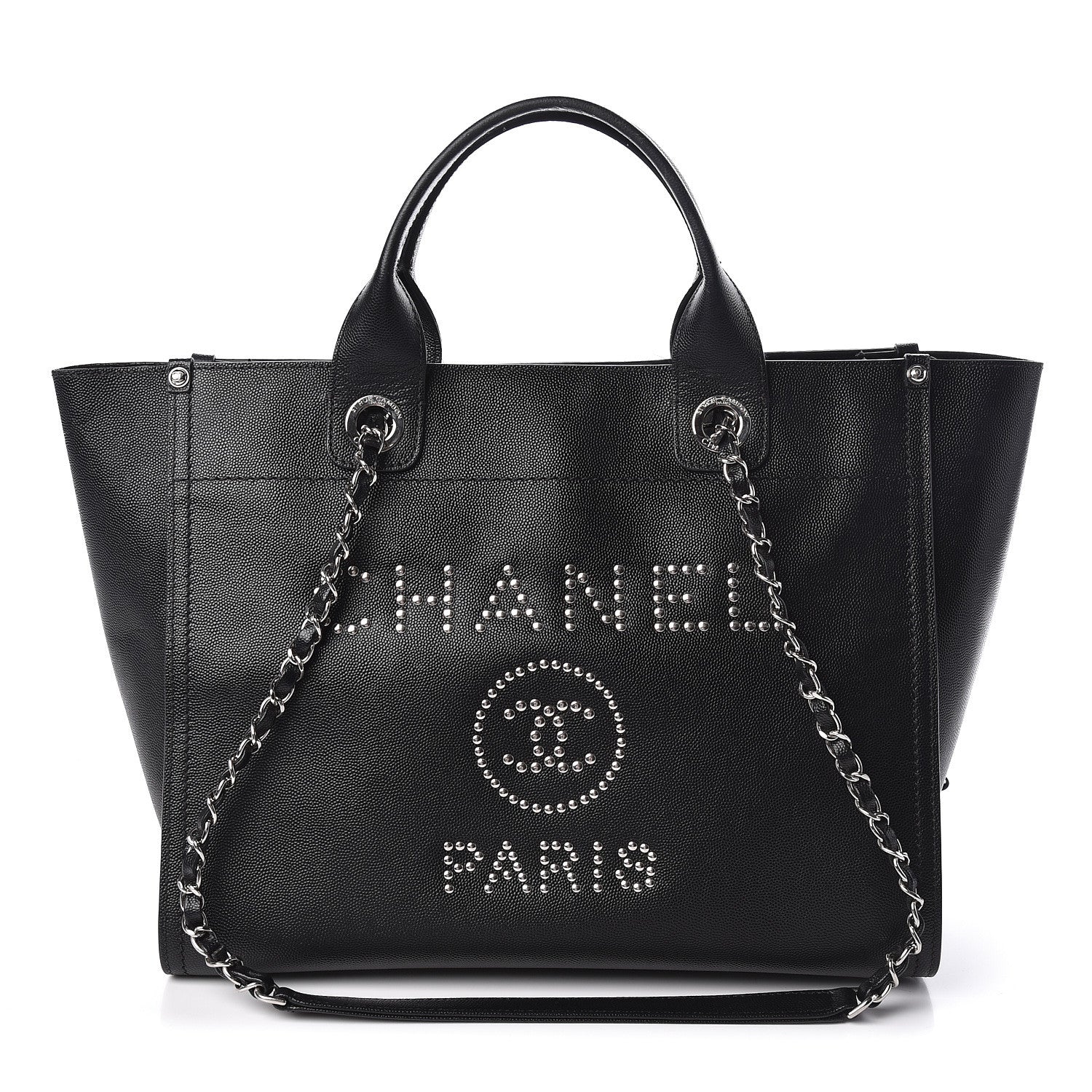 Chanel Caviar Small Studded Deauville Tote Black 1 of 15