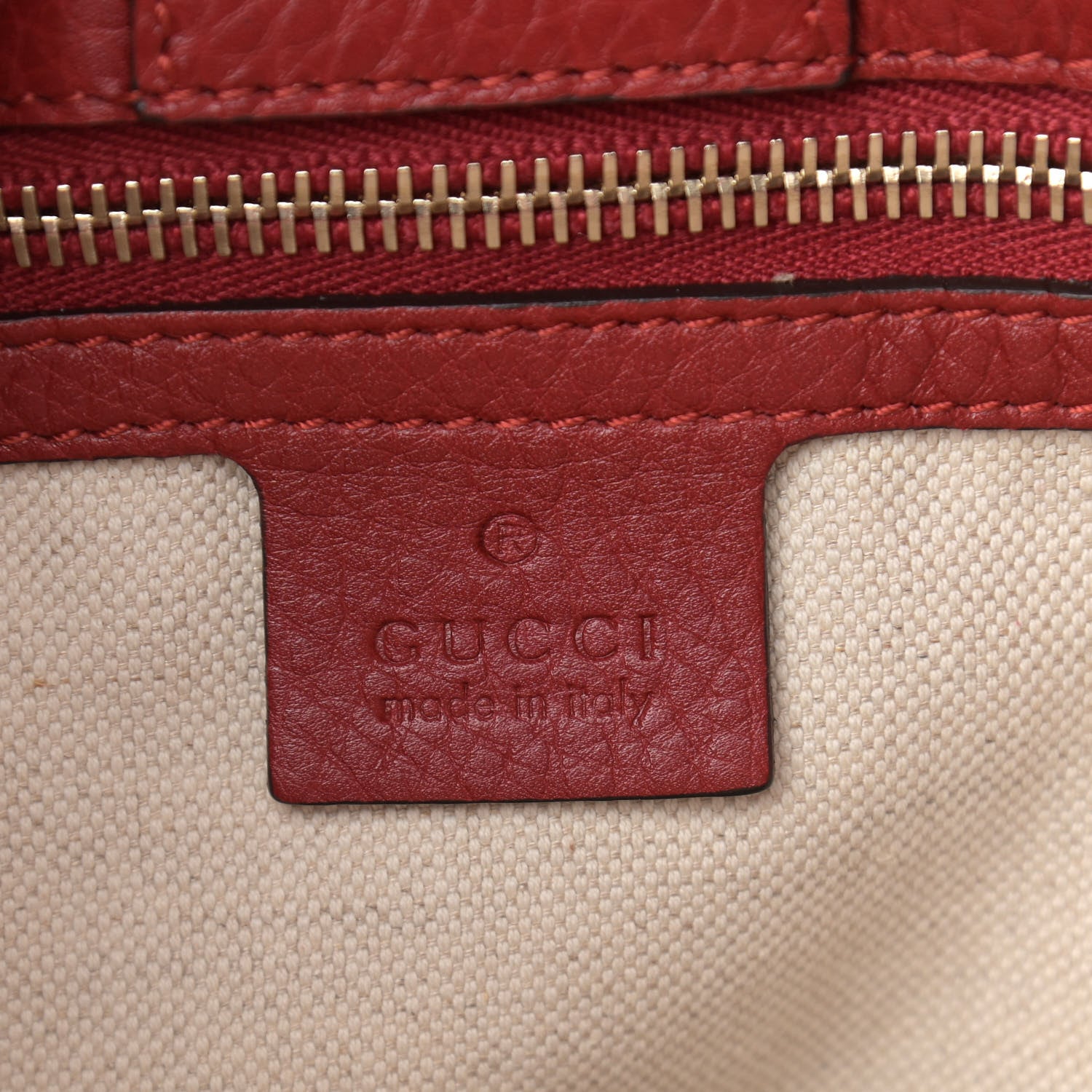 Gucci Calfskin Small Bamboo Shopper Tote Red 4 of 8