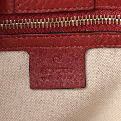 Gucci Calfskin Small Bamboo Shopper Tote Red 4 of 8