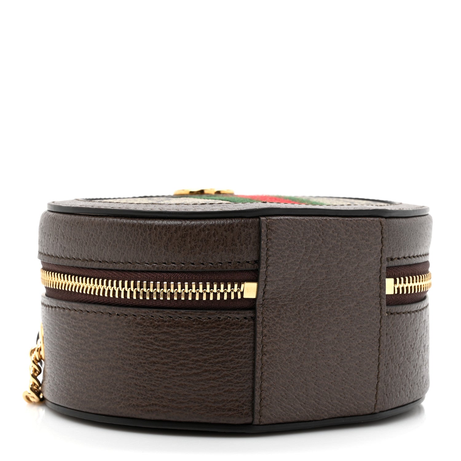 Gucci GG Supreme Monogram Top Handle Web Mini Ophidia Round Shoulder Bag Brown 4 of 11