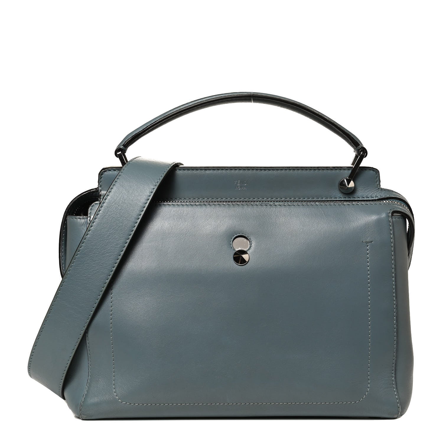 Fendi Vitello Baltico Dolce DotCom Satchel Riviera Blue Notte 1 of 12