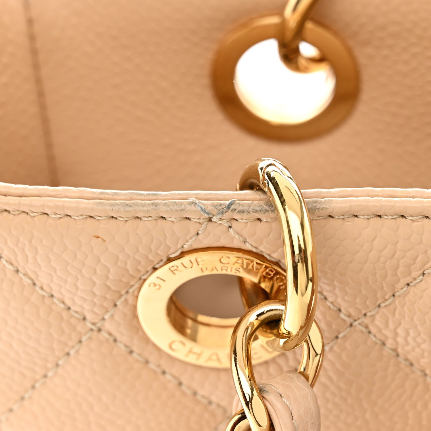 Chanel Caviar Quilted Petit Shopping Tote PST Beige Clair 12 of 13