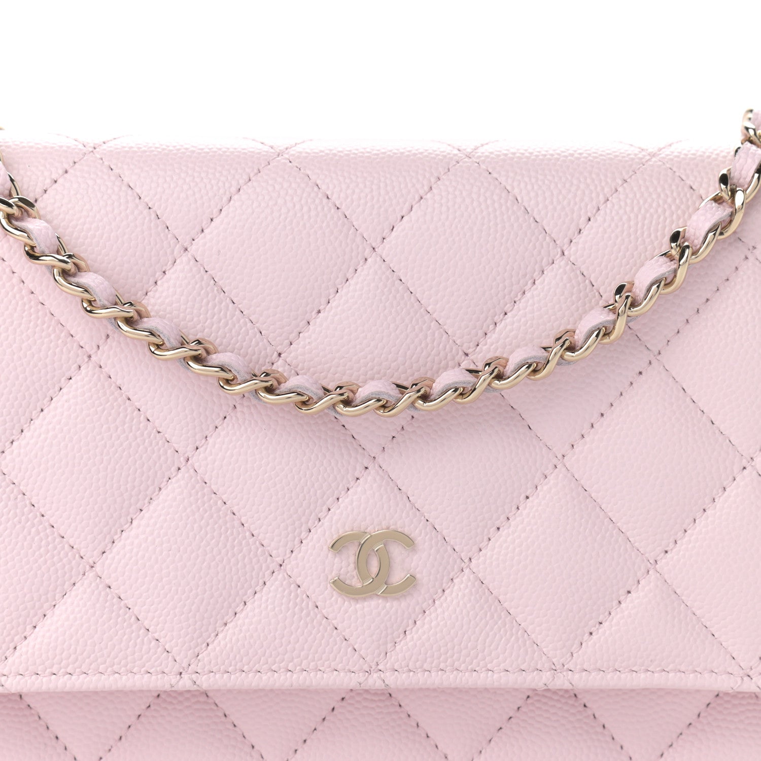 Chanel Caviar Quilted Wallet On Chain WOC Light Pink 8 of 10