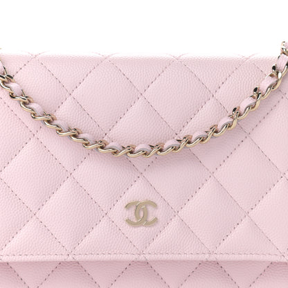 Chanel Caviar Quilted Wallet On Chain WOC Light Pink 8 of 10