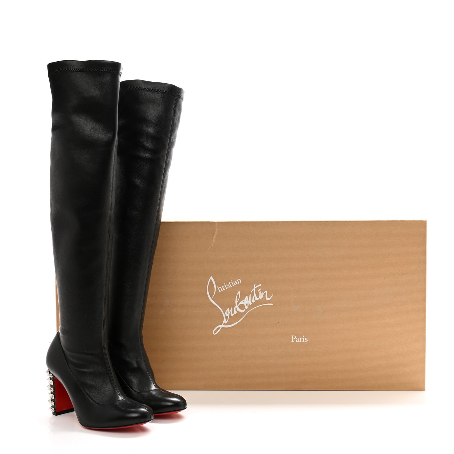 Nappa Spiked Study Stretch 85 Over The Knee Boots 35.5 Black