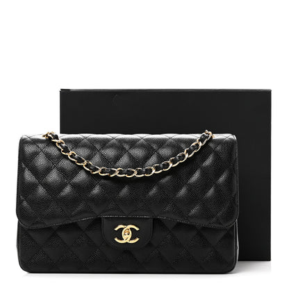 Chanel Caviar Quilted Jumbo Double Flap Black 11 of 11