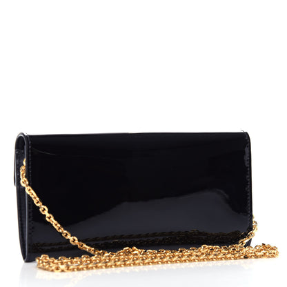 Fendi Vitello Vernice Mou F is Fendi Continental Envelope Wallet On Chain Black 3 of 10