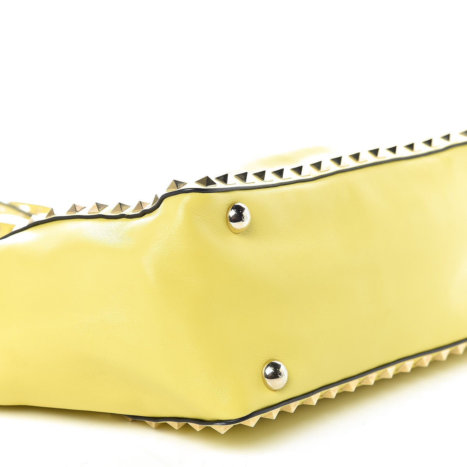 Valentino Garavani Vitello Small Rockstud Tote Water Yellow 8 of 9