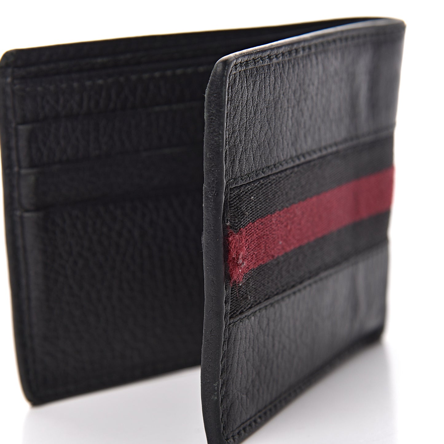 Calfskin Web Bi-Fold Wallet Black