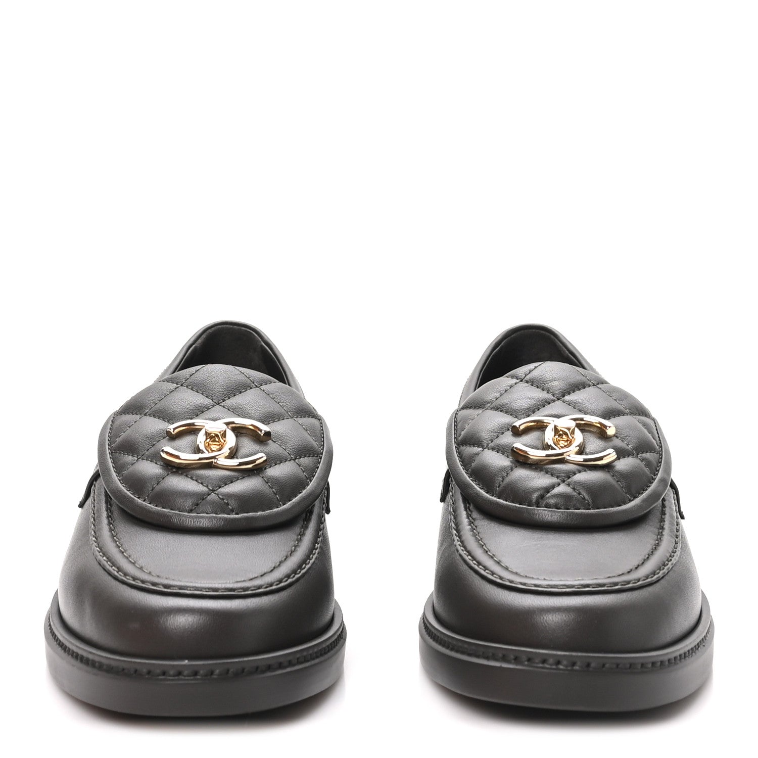 Chanel Lambskin Quilted CC Turnlock Loafers 40 Dark Brown 2 of 11