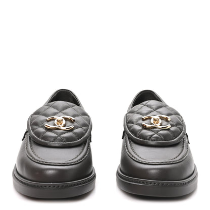 Chanel Lambskin Quilted CC Turnlock Loafers 40 Dark Brown 2 of 11