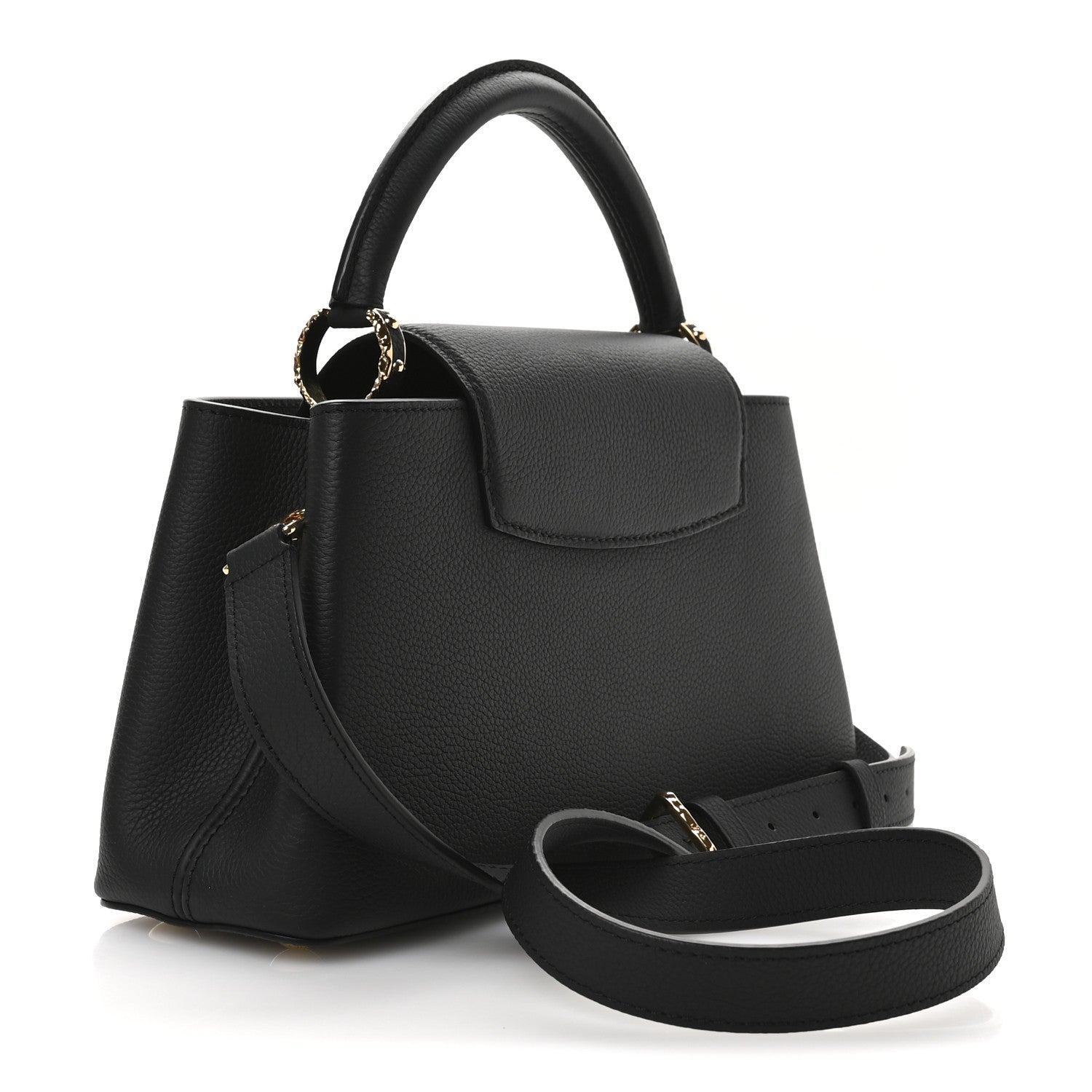 Louis Vuitton Taurillon LV Crush Capucines East West MM Black 3 of 10
