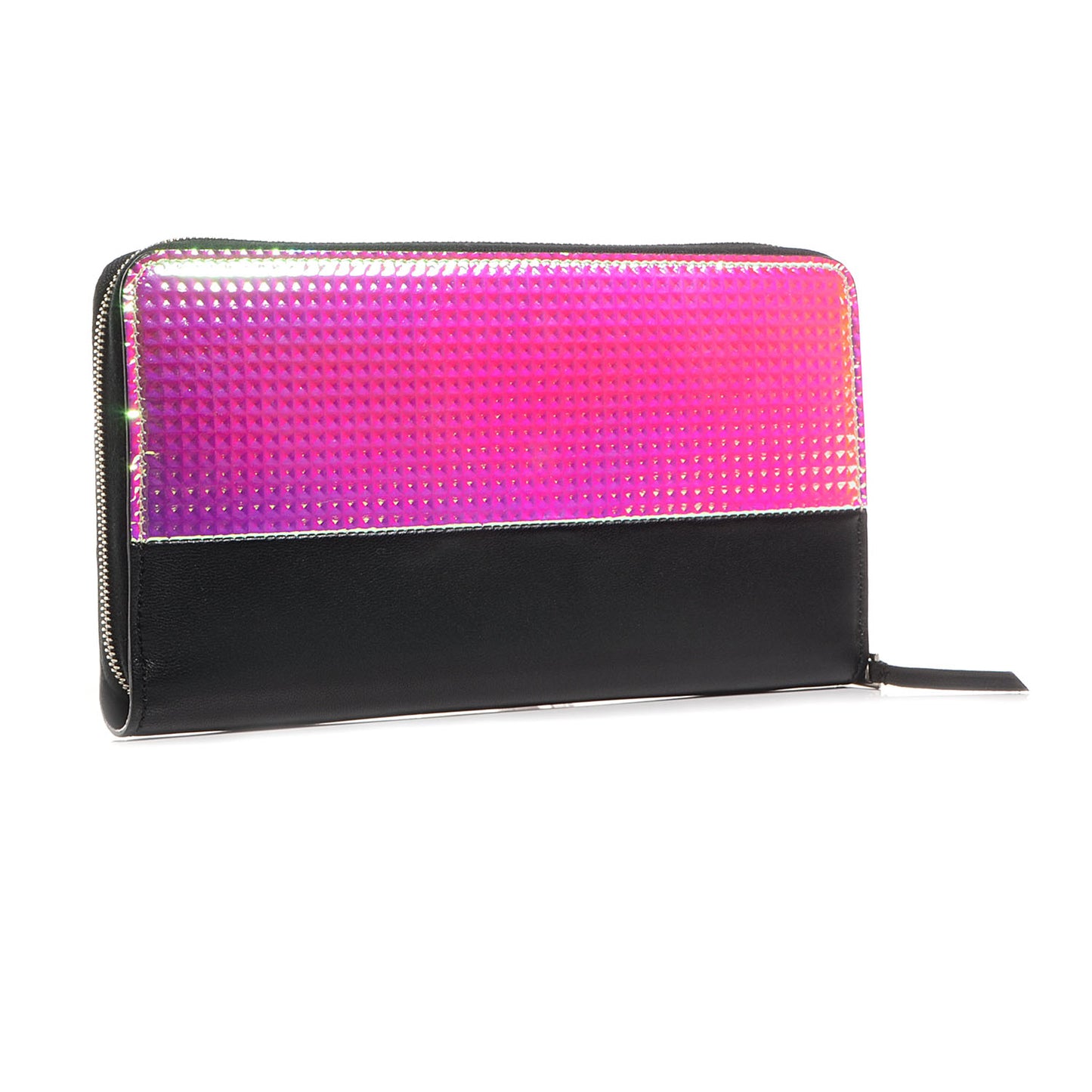 Leather Hologram Holographic Zip Continental Wallet
