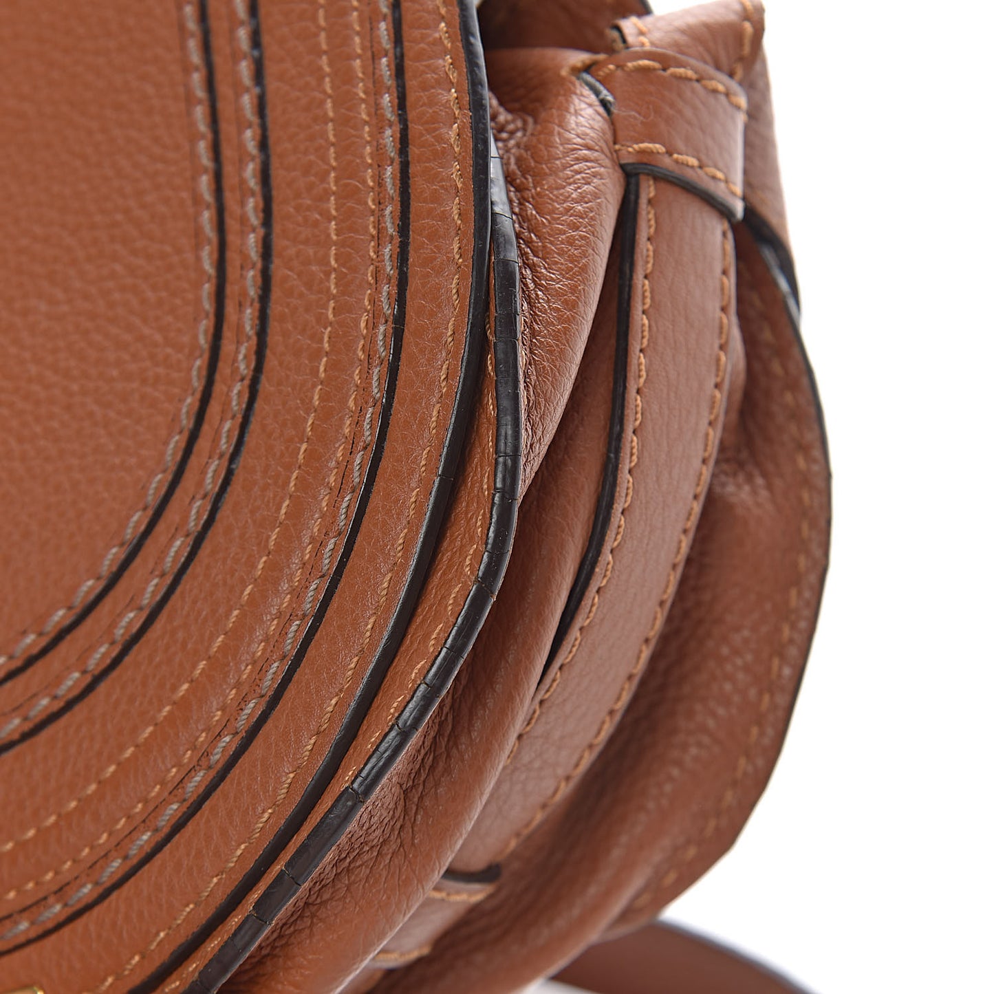 Calfskin Mini Marcie Round Crossbody Bag Tan