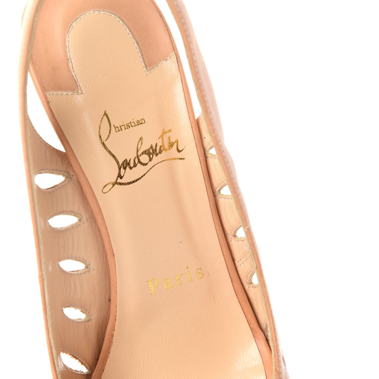 Christian Louboutin Calf Vegetale Griff Sling 120 Pumps 37 Natural Grezzo 8 of 9