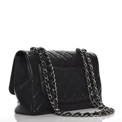 Chanel Caviar Quilted Jumbo Single Flap Black 3 of 11