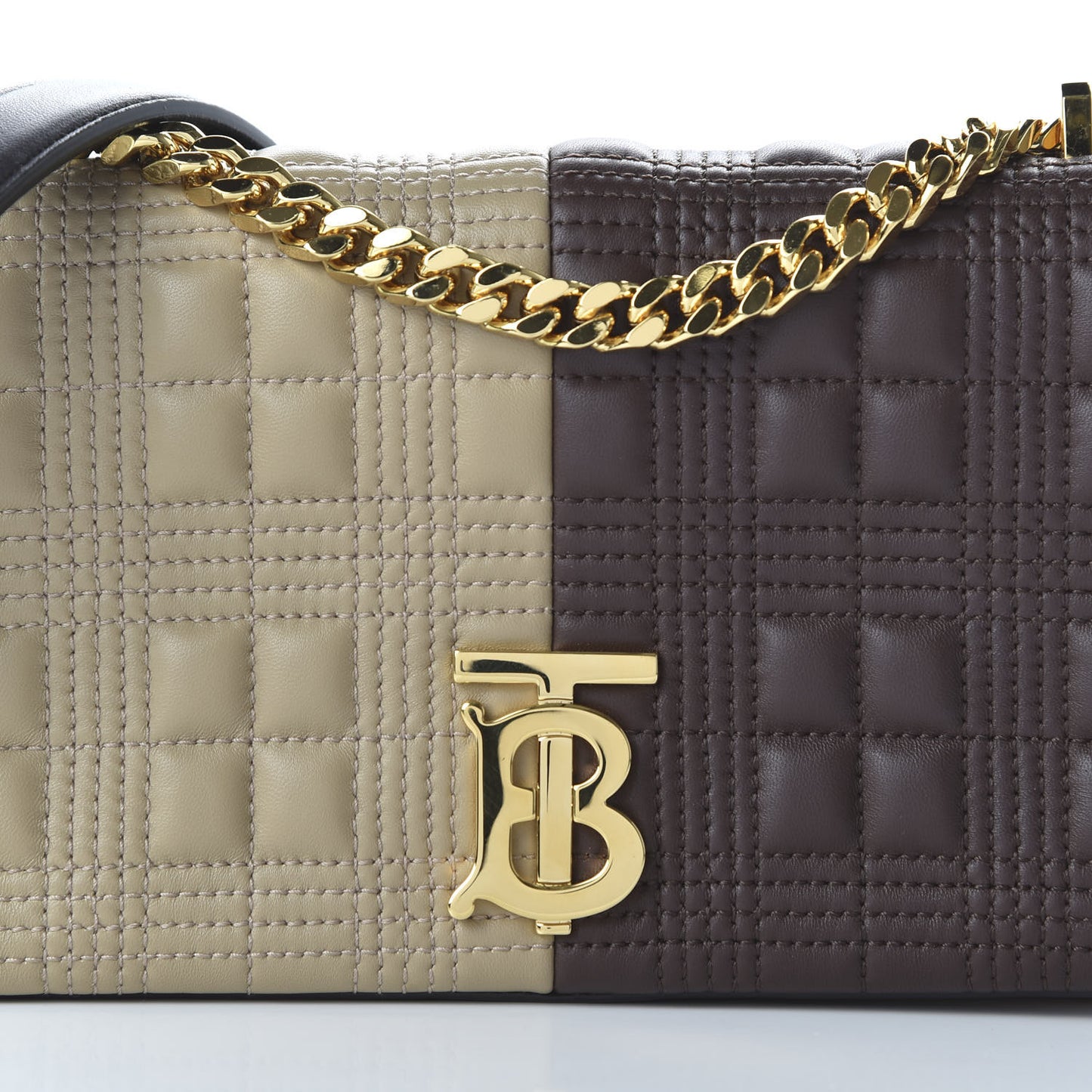 Lambskin Quilted Small Lola Bag Soft Fawn Dark Moka